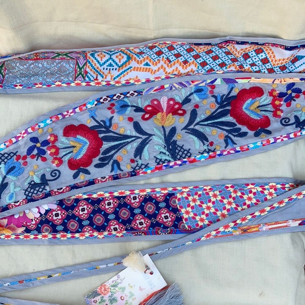 Johnny Was embroidered obi belt